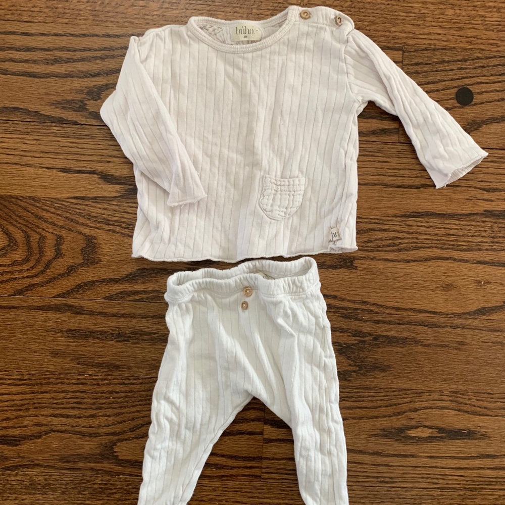 Buho cream ribbed set